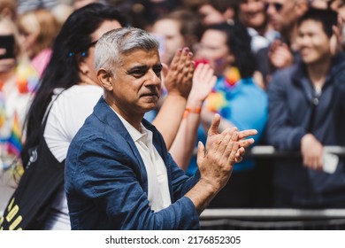 London  UK - 02 07 2022: Mayor Of London Sadiq Khan At London LGBTQ Pride Parade