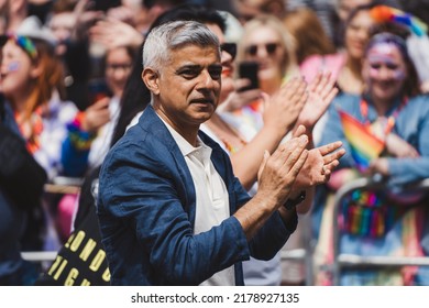 London  UK - 02 07 2022: Mayor Of London Sadiq Khan At London LGBTQ Pride Parade