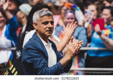 London  UK - 02072022: Mayor Of London Sadiq Khan At London LGBTQ Pride Parade