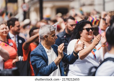 London  UK - 02072022: Mayor Of London Sadiq Khan At London LGBTQ Pride Parade