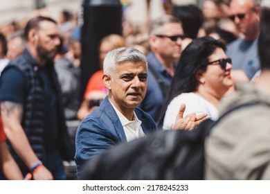 London  UK - 02072022: Mayor Of London Sadiq Khan At London LGBTQ Pride Parade