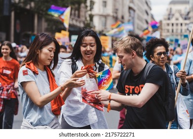 London  UK - 02072022: Youth Shtop AIDS Organization At London LGBTQ Pride Parade