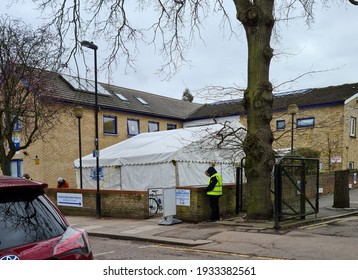 London. UK- 03.06.2021: Street View Of Bounds Green Group Practice, A General Practice Or GP Surgery, Selected Site For The Government Covid-19 Vaccination Roll Out.