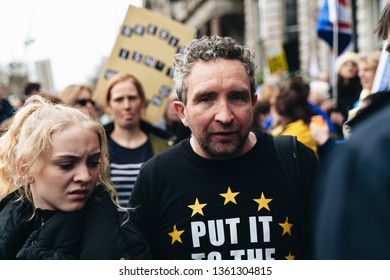 London / UK - 03/23/2019: Actor Eddie Marsan At Brexit March