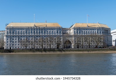 London. UK- 03.29.2021: Exterior View Of The Building Of The British Secret Intelligence Agency MI5 Responsible For Domestic Counter Intelligence And Security.