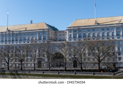 London. UK- 03.29.2021: Exterior View Of The Building Of The British Secret Intelligence Agency MI5 Responsible For Domestic Counter Intelligence And Security.