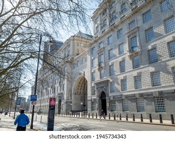 London. UK- 03.29.2021: Exterior View Of The Building Of The British Secret Intelligence Agency MI5 Responsible For Domestic Counter Intelligence And Security.