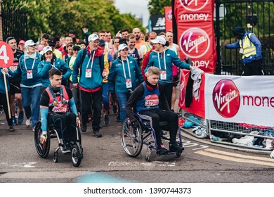 London / UK - 04/28/2019: Disabled Athletes At London Marathon 2019