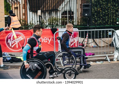 London / UK - 04/28/2019: Disabled Athletes At London Marathon 2019