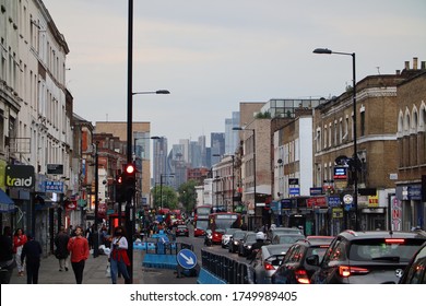 London, UK 05/06/2020: Night And Day City View Vauxhall, Hoxton, Kingsland Road, Islington, Central London, Shorditch, Highbury, Camden, Street Coronavirus Covid-19 Lockdown Hotiest Dryiest June Theme