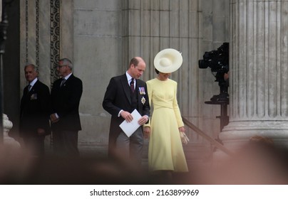 London, UK - 06.03.2022: Prince William And Kate Duchess Of Cambridge At Platinum Jubilee Service Of Thanks Giving For Queen Elizabeth 70 Year 