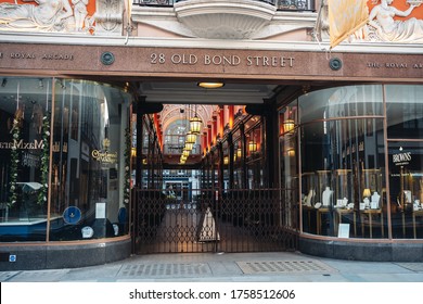 London / UK - 06/06/2020: Royal Arcade In London Prepared For Looting During The Protests Of BLM During Coronavirus Pandemic