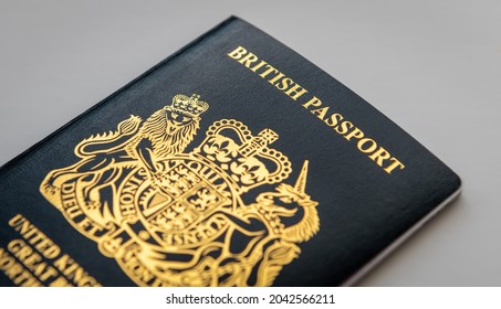 London. UK- 09.12.2021: The Post Brexit Blue Black British Passport.