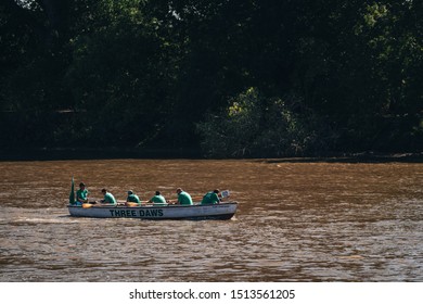 London / UK - 09/14/2019: Rowers At The Great River Race On Thames