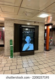 London, UK - 10th September 2022: Digital Billboard In Piccadilly Circus Underground Station Following The Death Of Her Majesty The Queen Elizabeth II. 