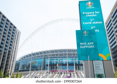 London, UK. 13th June 2021. General view outside the stadium ahead of UEFA Euro 2020 Championship Group D match between England and Croatia at Wembley Stadium.