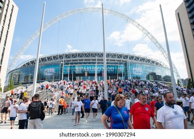 London, UK. 13th June 2021. General view outside the stadium ahead of UEFA Euro 2020 Championship Group D match between England and Croatia at Wembley Stadium.