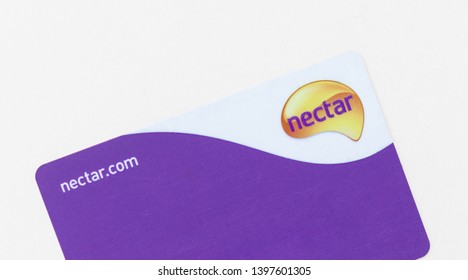 London, UK - 14th May 2019 - Scuffed Sainsbury's Nectar Card Isolated On A White Background