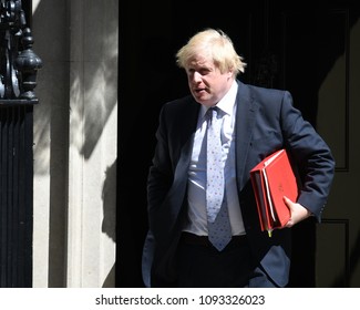 London, UK. 15 May, 2018. Boris Johnson Leaves The Cabinet Meeting.