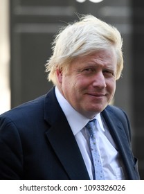 London, UK. 15 May, 2018. Boris Johnson leaves the cabinet meeting.