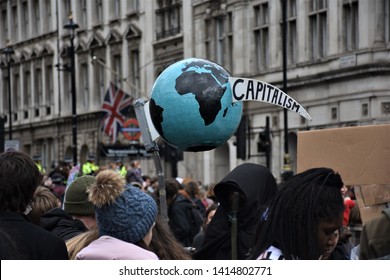 London, UK - 15/03/2019 - Global Climate Strike - Capitalism