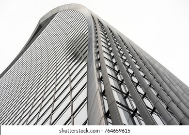 London, UK. 15th November 2017. Curves and lines of 20 Fenchurch Street tower, also known as 'The Walkie Talkie' building.
