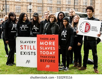 London, UK. 15th October 2016. EDITORIAL - The A21 Campaign Protest Rally In Central London, A Global Event To Raise Awareness & Funds, For The Fight Against Human Trafficking And Slavery. 