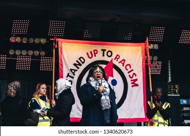 London / UK - 16/03/2019: Diane Abbot Giving Speech At UN Anti-Racism Demonstration.