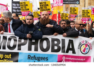 London, UK. 16th Feb, 2019. Muslim Community Come Together To Protest Against Islamophobia During Anti Racism Demonstration In London. 