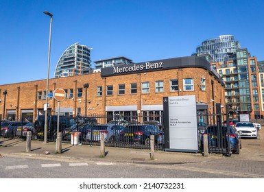 London - UK, 19 March 2022: Mercedes Benz Car Showroom In Wandsworth, London