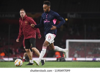 LONDON, UK - 20 SEPTEMBER, 2018: Pierre-Emerick Aubameyang Pictured During The UEFA Europa League Group E Game Between ARsenal And Vorskla Potlava.