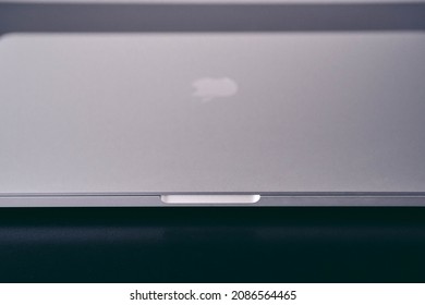 London, UK - 2021.10.31: Product Close-up Shot Of 16 Inch Apple MacBook Pro Laptop