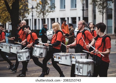 London, UK - 2021.11.13: DLA Piper A Global Law Firm At The Lord Mayor Of London Show Parade