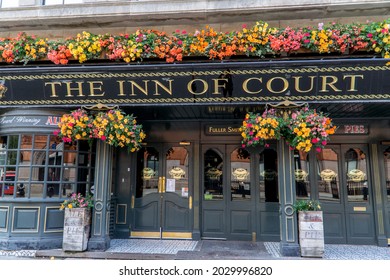 London, UK - 22 August 2021: The Inn of Court pub, Holborn, London