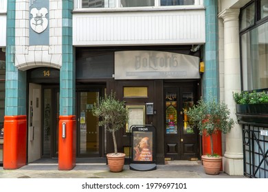 London, UK - 22 May 2021: Bolton's Italian Restaurant, Moorgate, London