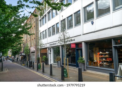 London, UK - 22 May 2021: Lambs Conduit Street Neighbourhood Area, Bloomsbury, London