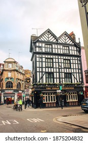 London, UK - 22 November 2020: Pubs And Restaurants On Greek Street In Soho