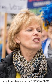 London, UK. 23rd March 2019. British Politician Rt Hon Anna Soubry MP, Member Of The Independent Group, Giving Her Support At The Put It To The People Protest March Through Central London.