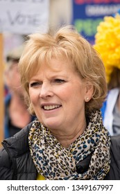 London, UK. 23rd March 2019. British Politician Rt Hon Anna Soubry MP, Member Of The Independent Group, Giving Her Support At The Put It To The People Protest March Through Central London.