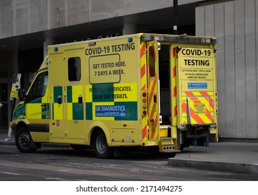 London, UK - 25 June 2022: Mobile Covid Testing Van