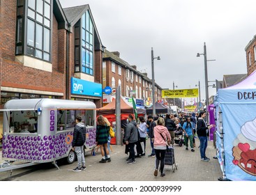 London, UK  - 27 June 2021: Walthamstow Sunday Street Food Market, North East London