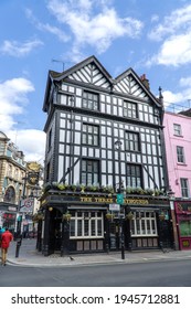 London, UK: 27 March 2021: Three Greyhounds Bar On Greek Street, Soho, London