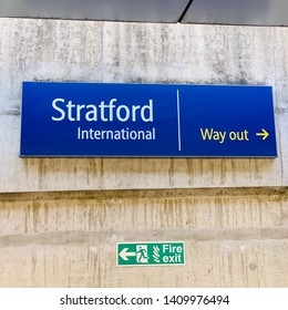 London, UK - 28 May 2019: Stratford International    Rail Station.