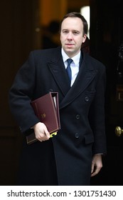 London, UK. 29 Januari, 2019. Matt Hancock MP, Secretary Of State For Health And Social Care, Leaves The Cabinet Meeting.