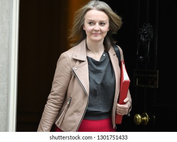 London, UK. 29 Januari, 2019. Elizabeth Truss MP, Chief Secretary To The Treasury, Leaves The Cabinet Meeting.