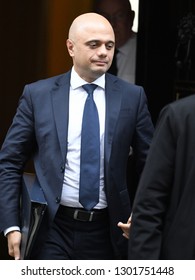 London, UK. 29 Januari, 2019. Sajid Javid MP, Secretary Of State For The Home Department, Leaves The Cabinet Meeting.