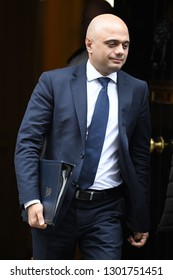 London, UK. 29 Januari, 2019. Sajid Javid MP, Secretary Of State For The Home Department, Leaves The Cabinet Meeting.