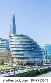 London, UK: 29 March 2021: City Hall, The Queen's Walk, River Thames, London