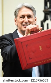 London, UK. 29 October, 2018. Chancellor Philip Hammond Departs No.11 Downing Street To Present His Budget To Parliament.