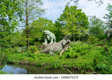 London, UK - 31 May 2021: Crystal Palace Dinosaur Park, South London